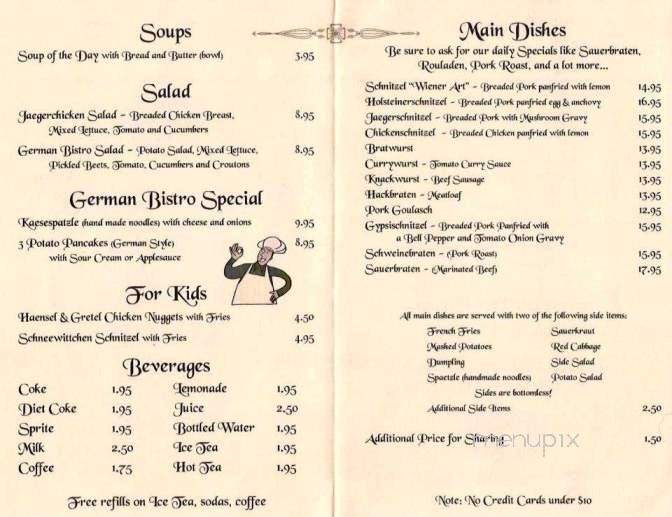German Bistro 2 - Largo, FL menu_pic