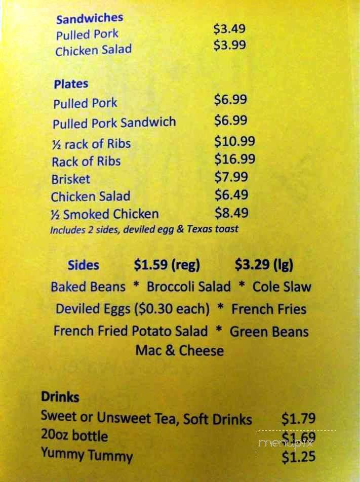 Up in Smoke: Smokehouse and BBQ - Gallatin, TN menu_pic