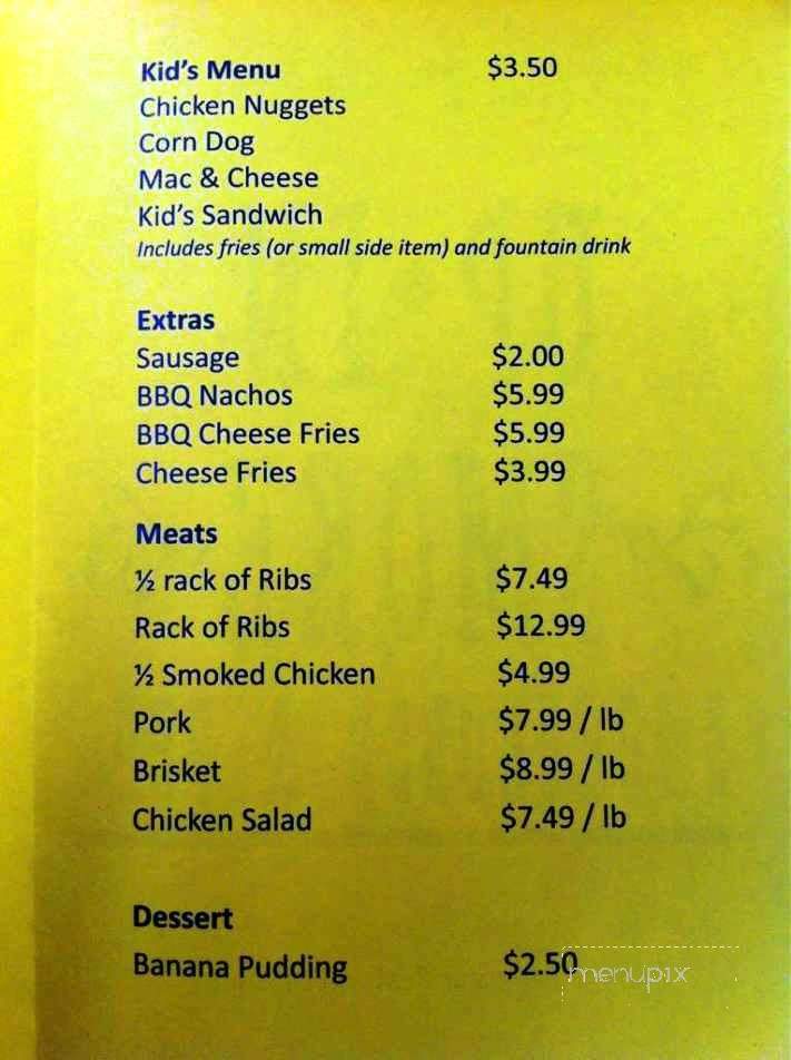 Up in Smoke: Smokehouse and BBQ - Gallatin, TN menu_pic