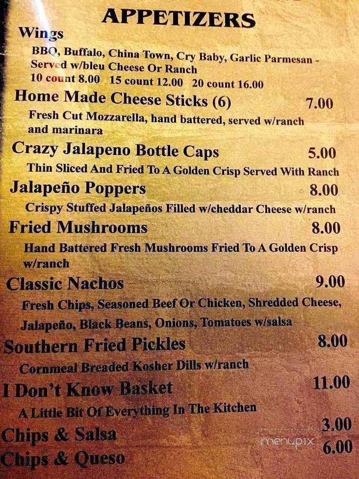 IDK Sports Bar and Grill - Amarillo, TX menu_pic