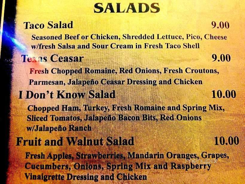 IDK Sports Bar and Grill - Amarillo, TX menu_pic