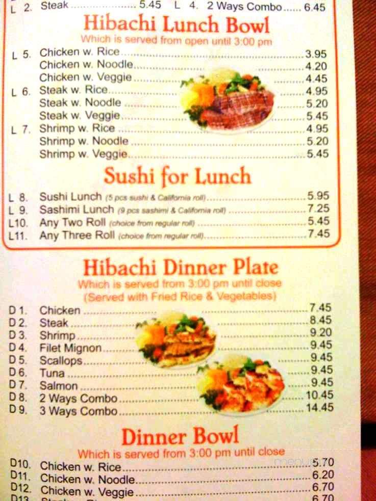 Mr. Hibachi - Kingstree, SC menu_pic