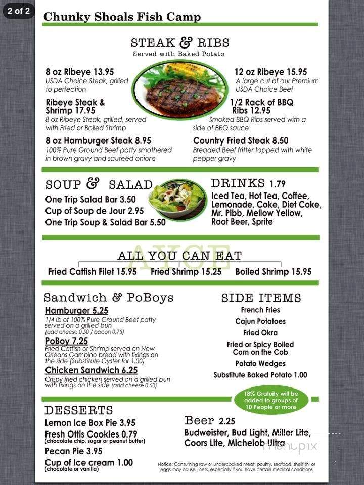Chunky Shoals Fish Camp - Chunky, MS menu_pic