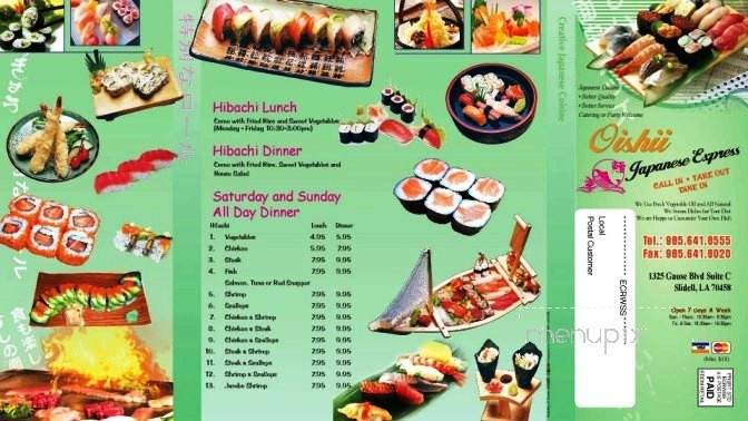 Oishii Japanese Express - Slidell, LA menu_pic