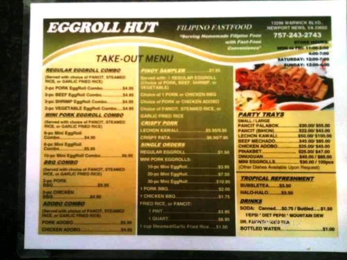 Eggroll Hut - Newport News, VA menu_pic