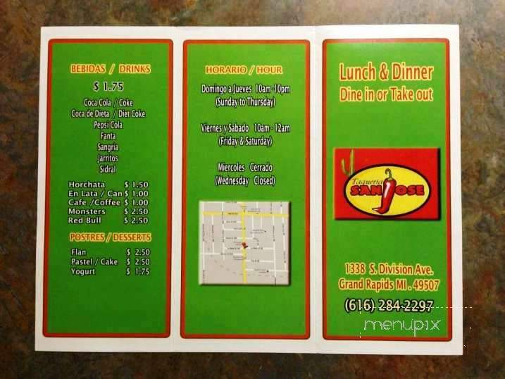 Taqueria San Jose - Grand Rapids, MI menu_pic