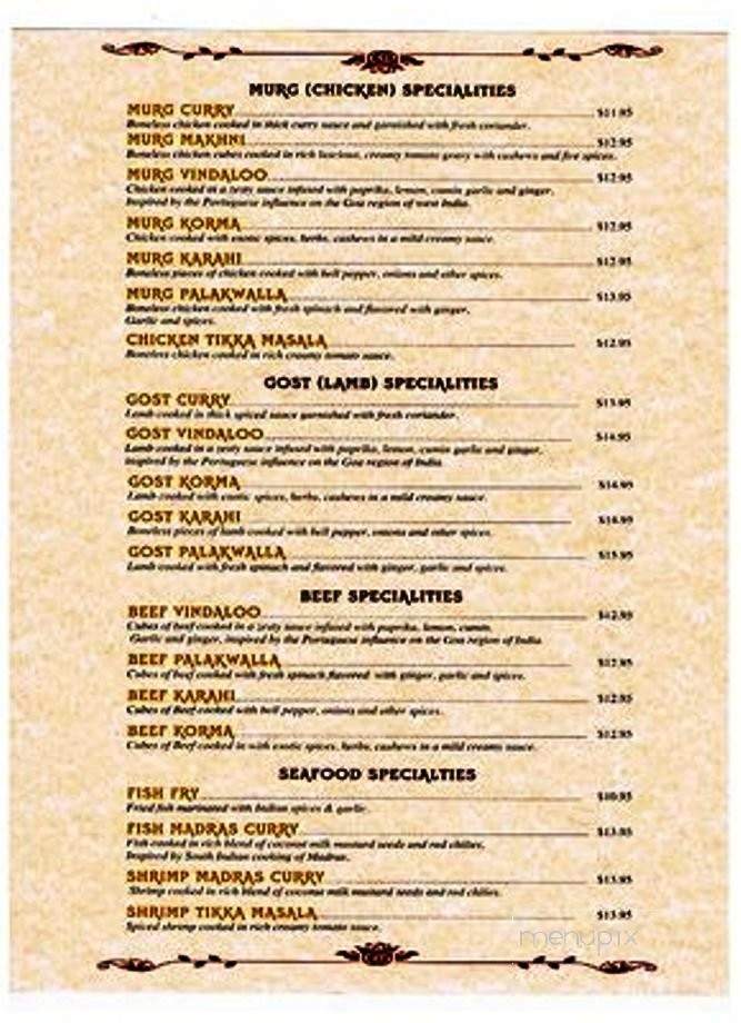 Karma Indian Restaurant - Bishop, CA menu_pic