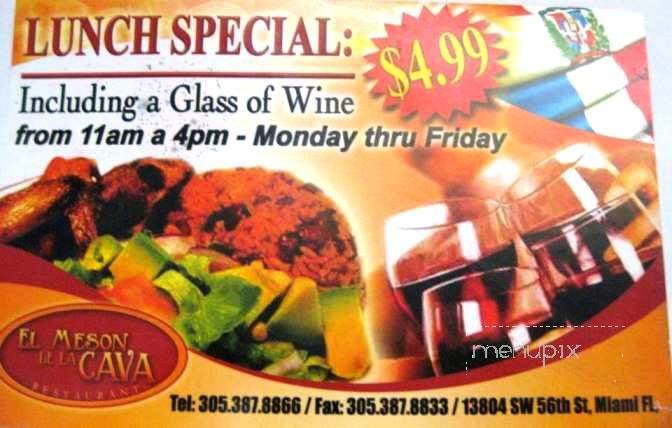 El Meson De La Cava - Doral, FL menu_pic