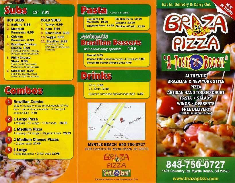 Braza Pizza - Myrtle Beach, SC menu_pic