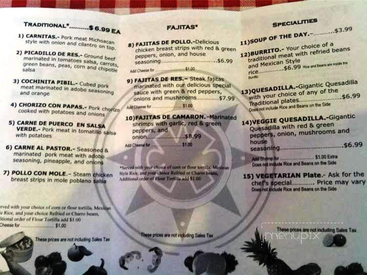 La Piedra Del Sol - Kansas City, MO menu_pic