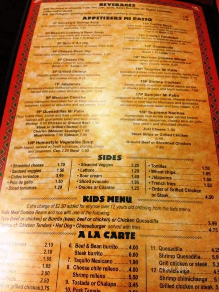 Mi Patio - Slidell, LA menu_pic