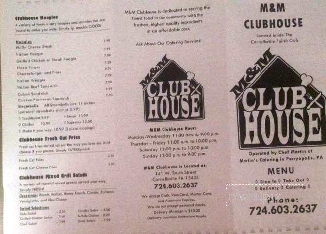 M&M Clubhouse - Connellsville, PA menu_pic