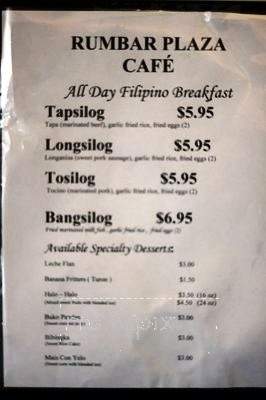 Rumbar Cafe - Renton, WA menu_pic