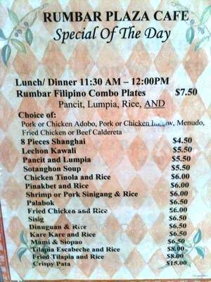 Rumbar Cafe - Renton, WA menu_pic