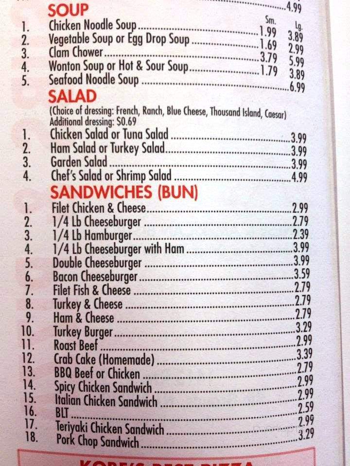 Kobe's Subs & Pizza - Rio Grande, NJ menu_pic