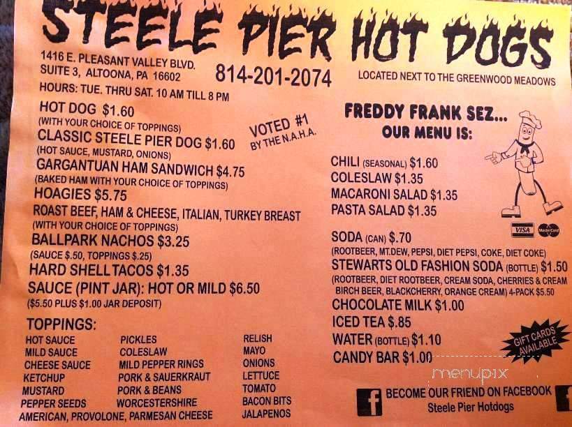 Steel Pier Hotdogs - Altoona, PA menu_pic