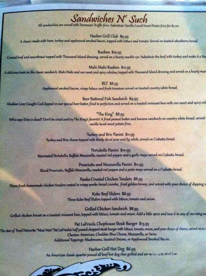 Harbor Grill - Celoron, NY menu_pic