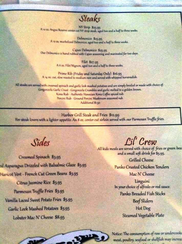 Harbor Grill - Celoron, NY menu_pic