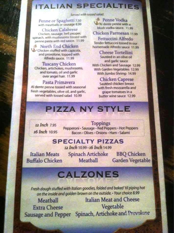 Waters Edge Pub - Beaver, PA menu_pic