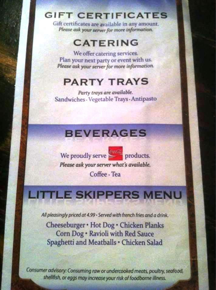 Waters Edge Pub - Beaver, PA menu_pic
