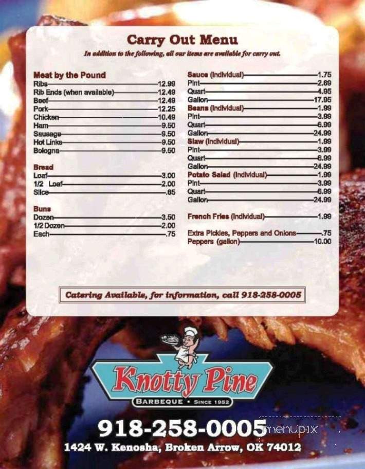 Knotty Pine BBQ - Broken Arrow, OK menu_pic