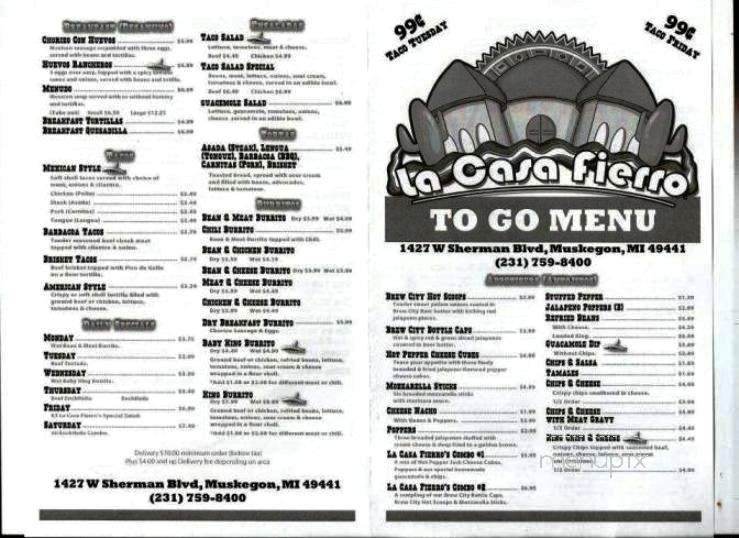 La Casa Ferrerio - Muskegon, MI menu_pic