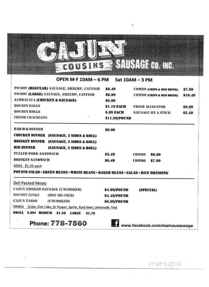 /380164707/Cajun-Cousins-Sausage-Co-Greenwell-Springs-LA - Greenwell Springs, LA