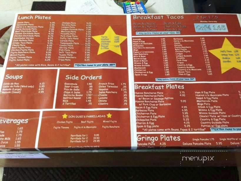 Paulina's - San Antonio, TX menu_pic