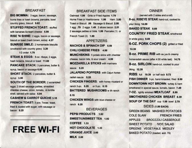 The Lamp Post Cafe - Ashland, KY menu_pic