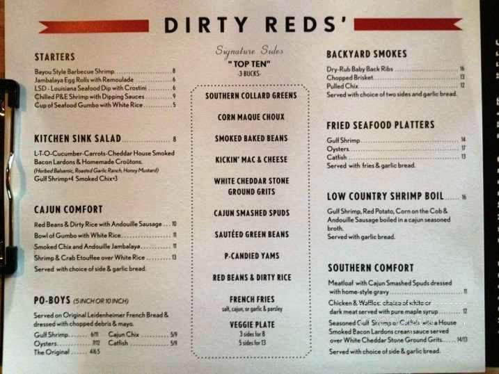Dirty Reds - Neptune Beach, FL menu_pic