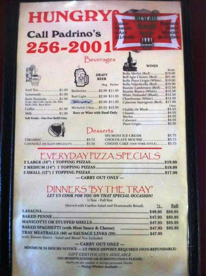 Padrino's Ristorante Italiana - Beckley, WV menu_pic