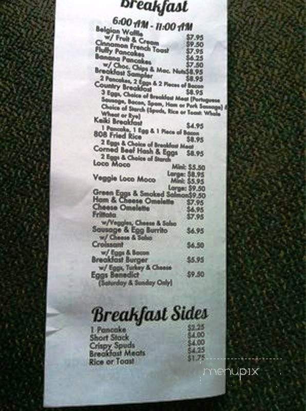 Cafe 808 - Wailuku, HI menu_pic