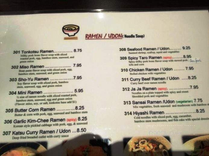 Ramen Taro - Foster City, CA menu_pic