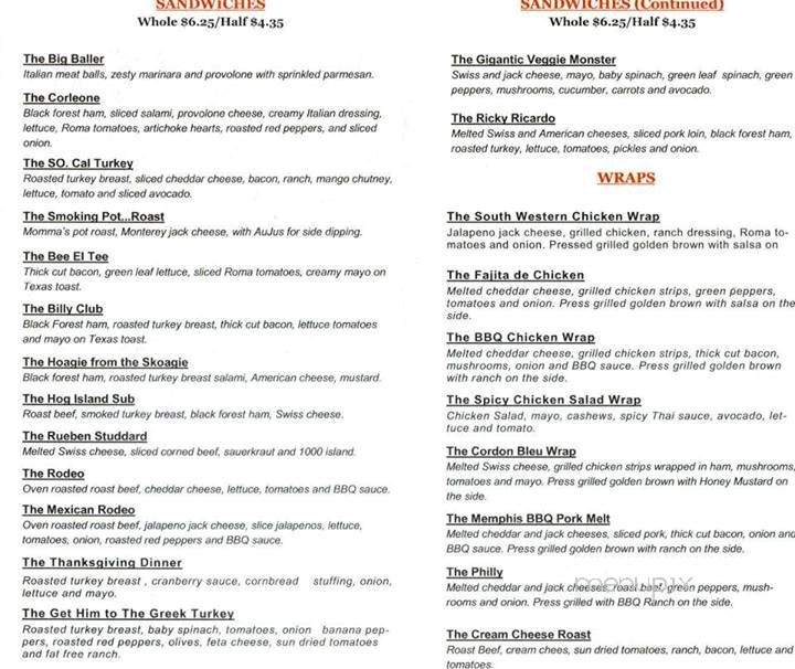 Boo Radley's - Muscle Shoals, AL menu_pic