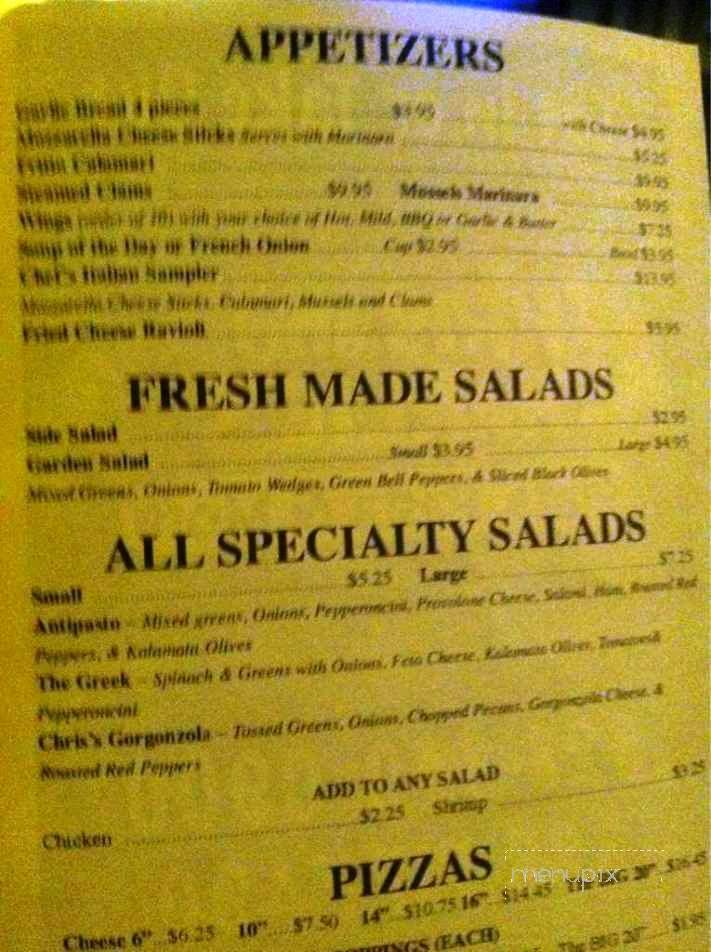 Chris Charlies Pizza More - Franklin, NC menu_pic