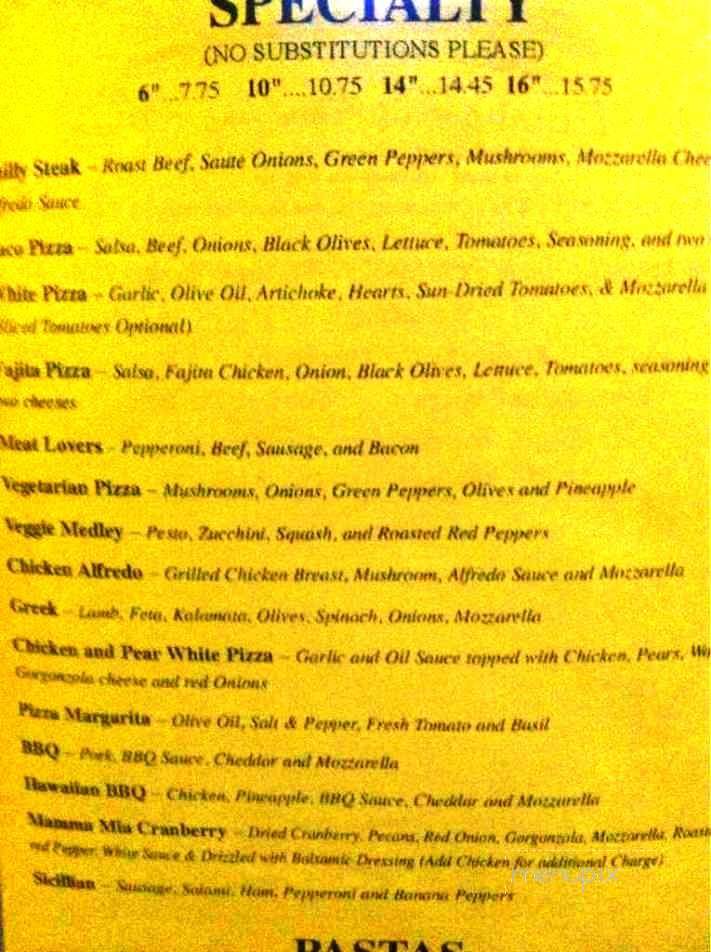 Chris Charlies Pizza More - Franklin, NC menu_pic