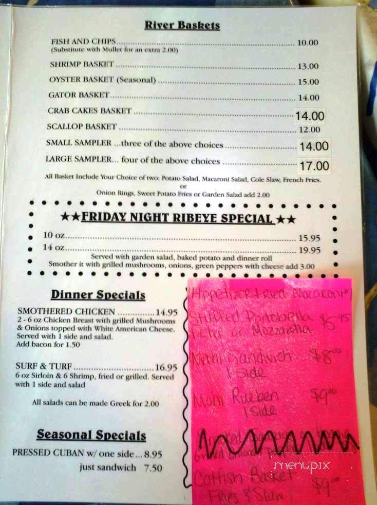 Treasure Camp on the Suwannee - Chiefland, FL menu_pic