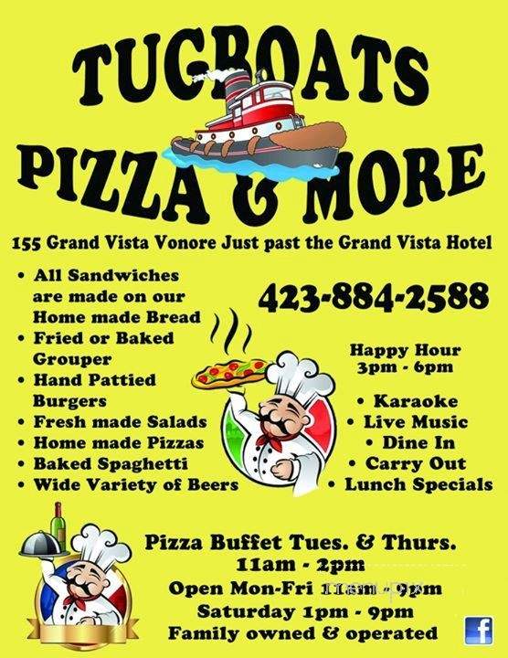 Tugboats - Vonore, TN menu_pic