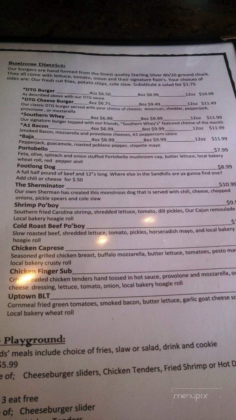 The Downtown Grill - Southern Pines, NC menu_pic