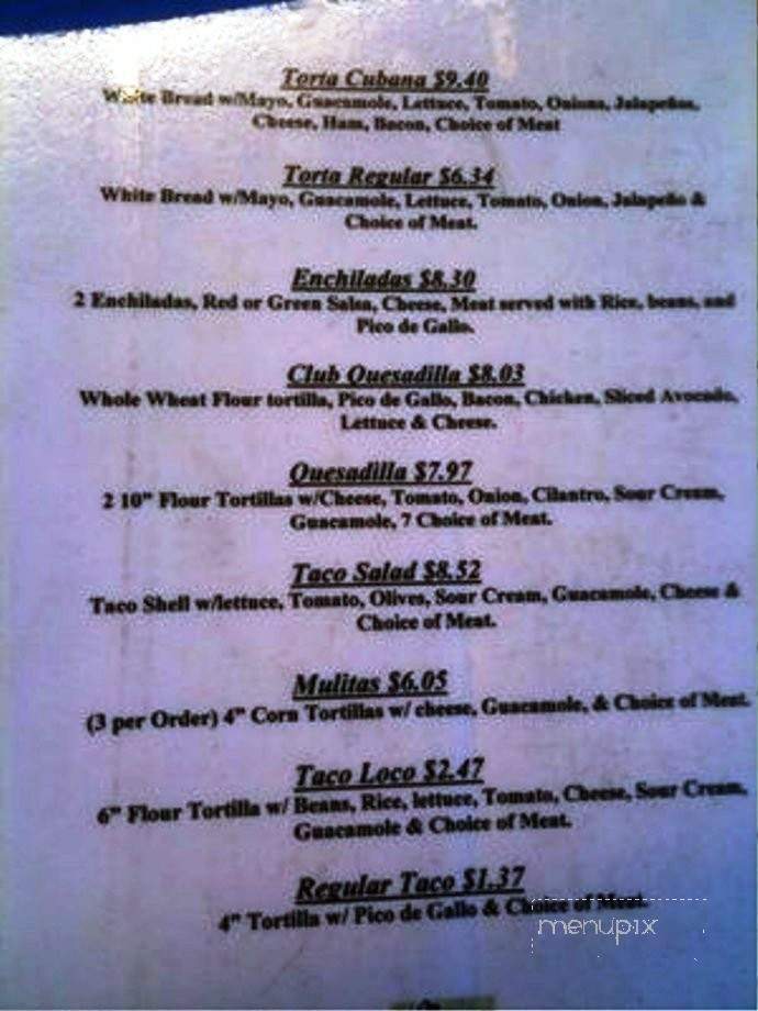 El Taco Loco - Seattle, WA menu_pic