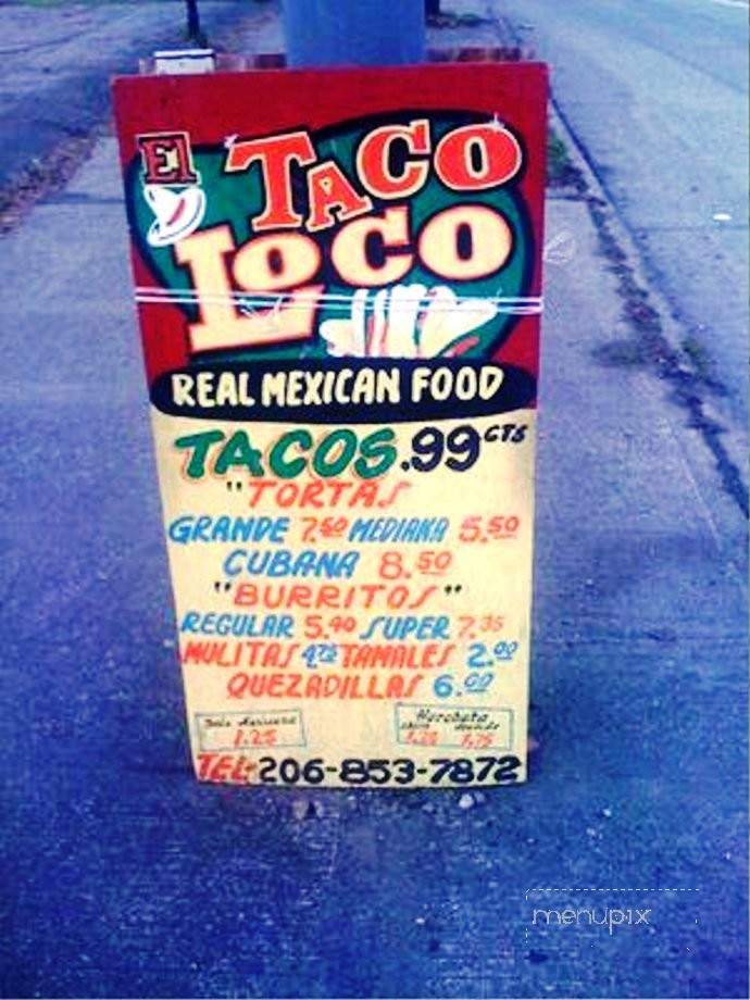 El Taco Loco - Seattle, WA menu_pic