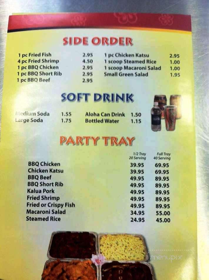 Aloha Hawaiian BBQ - Flagstaff, AZ menu_pic