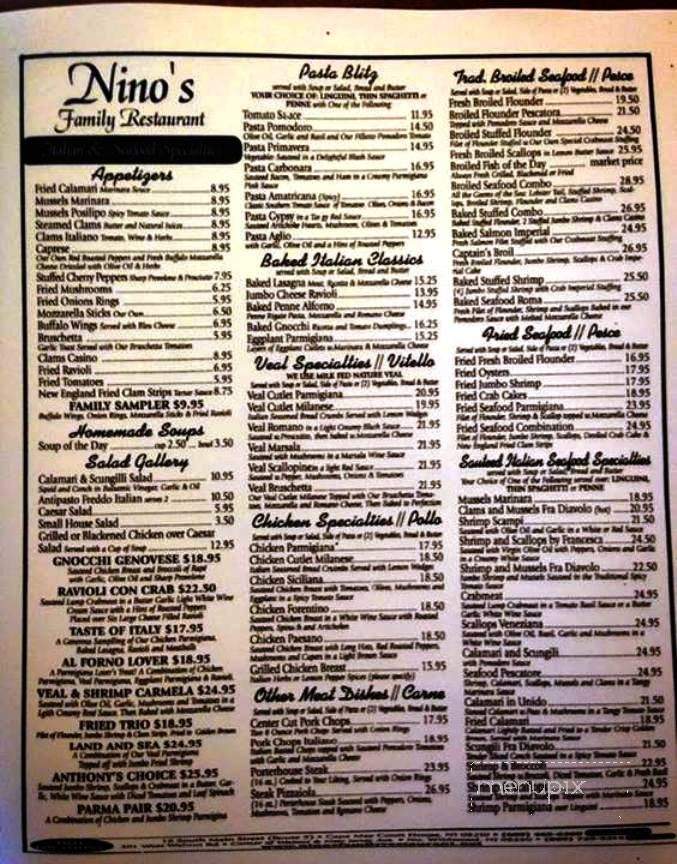 Ninos Family Restaurant - Cape May, NJ menu_pic