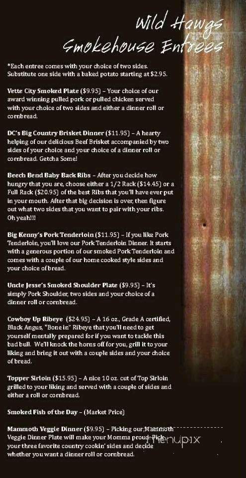 Wild Hawgs Smokehouse - Bowling Green, KY menu_pic