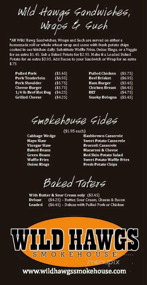Wild Hawgs Smokehouse - Bowling Green, KY menu_pic