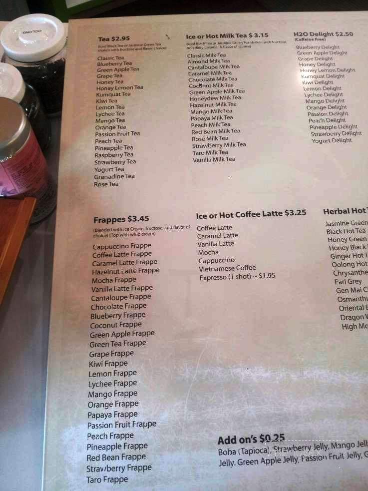 Tao Cha - Yukon, OK menu_pic
