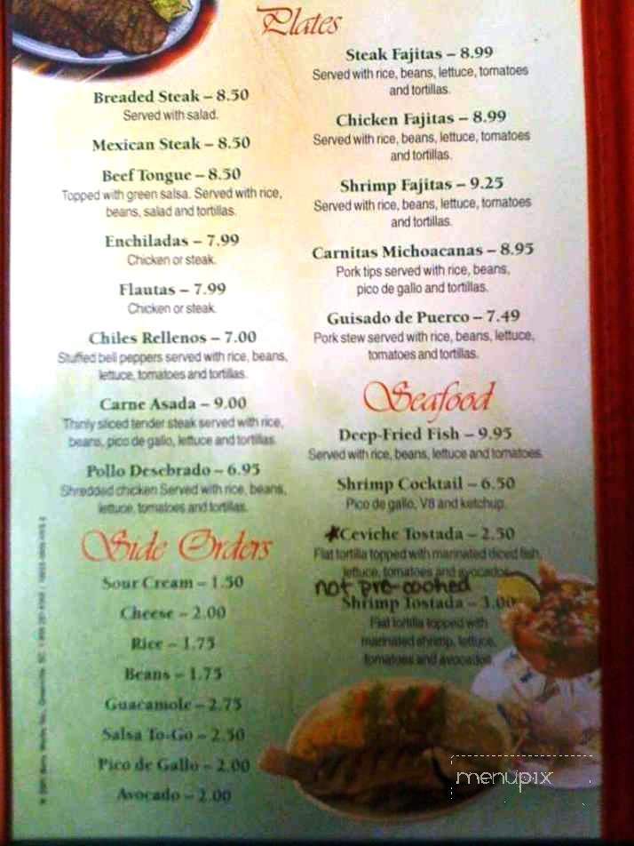 Taqueria JA - Dalton, GA menu_pic