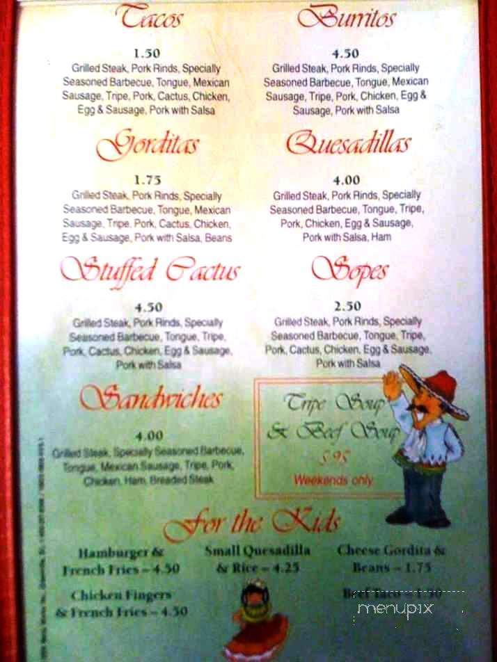 Taqueria JA - Dalton, GA menu_pic
