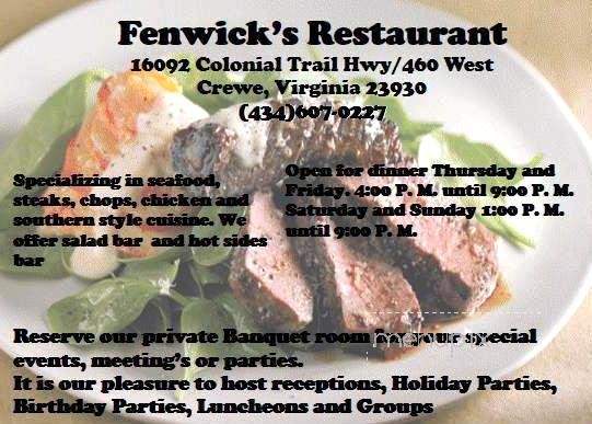 /380166672/Fenwicks-Restaurant-Crewe-VA - Crewe, VA