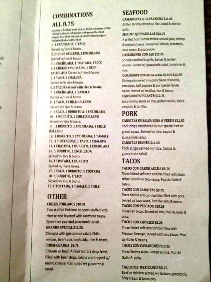 Tequilas - Tampa, FL menu_pic